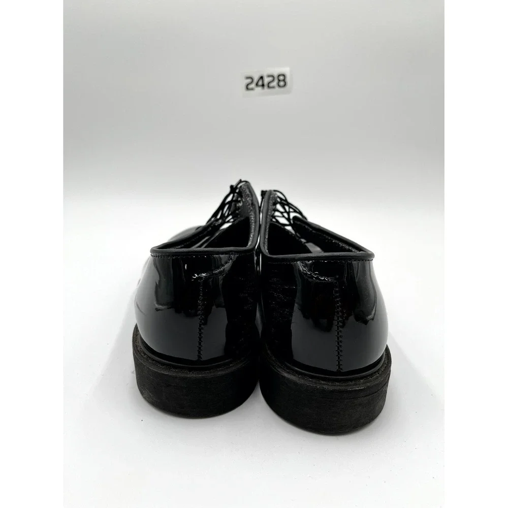 Altama 00941C Men's 9.5E‎ Dress Shoes Black Patent Leather Round Lace Up Oxfords